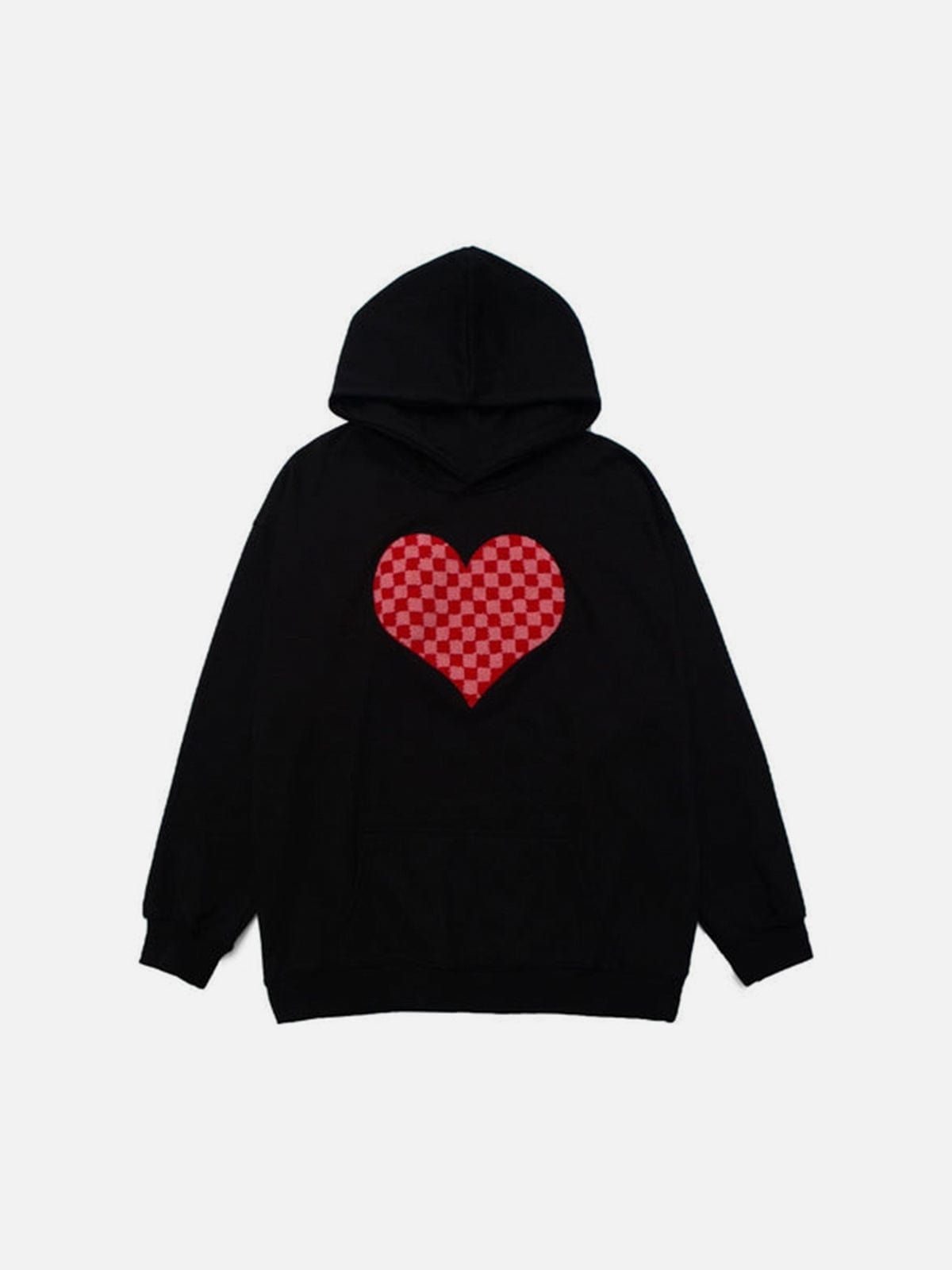 Towel Embroidery Plaid Love Hoodie sold by Yugen Theory product image thumbnail 2