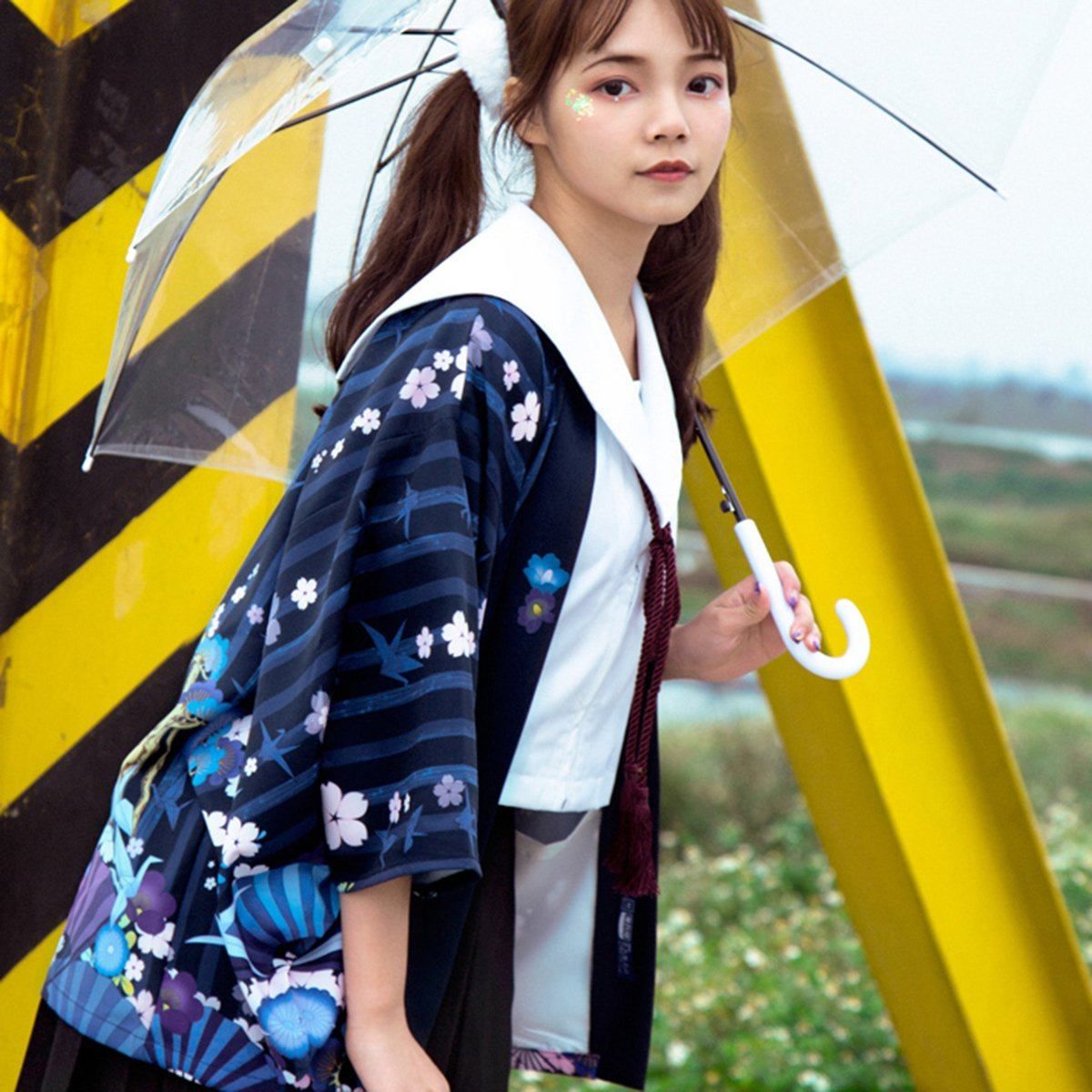 Paper Crane & Sakura Haori Kimono Cardigan sold by Yugen Theory product image thumbnail 5