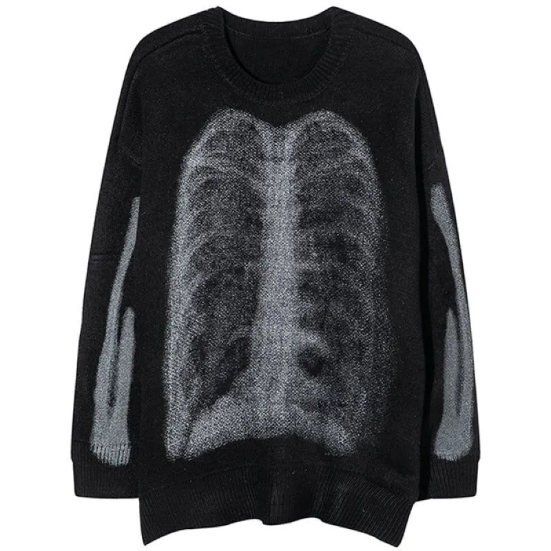 Oversize Jacquard Sweater Skeleton sold by Yugen Theory