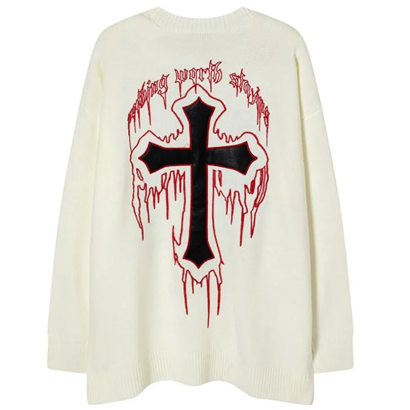 High Street Sweater Cross Patch sold by Yugen Theory