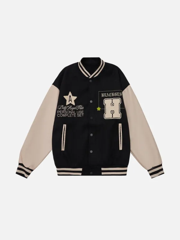 Vintage Rose Embroidery Varsity Jacket sold by Yugen Theory