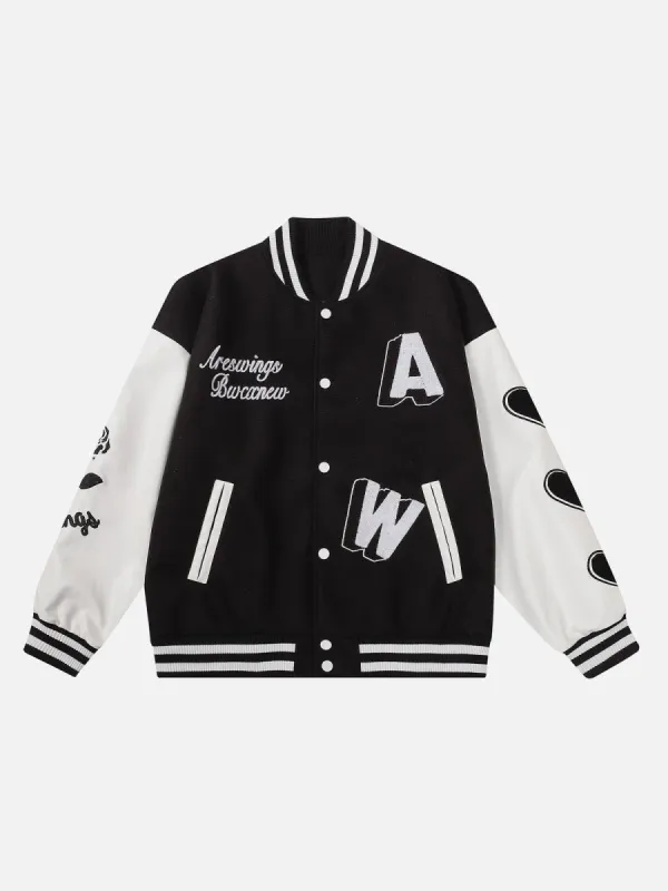 Vintage Rose Print Varsity Jacket sold by Yugen Theory