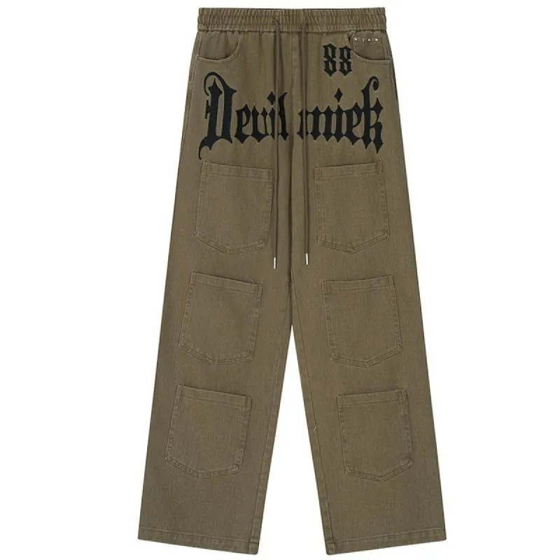 Retro Cargo Pants Jeans Multi Pockets sold by Yugen Theory