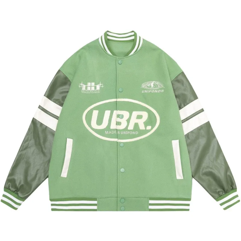 Towel Embroidered Letters Varsity Jacket sold by Yugen Theory