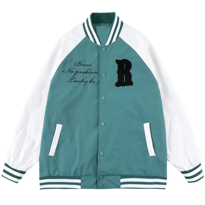 Letter R Embroidered Varsity Jacket sold by Yugen Theory