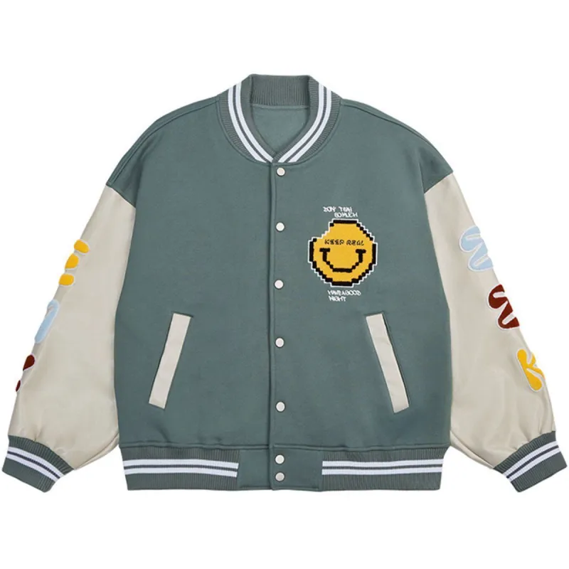 Letter Embroidery Varsity Jacket sold by Yugen Theory