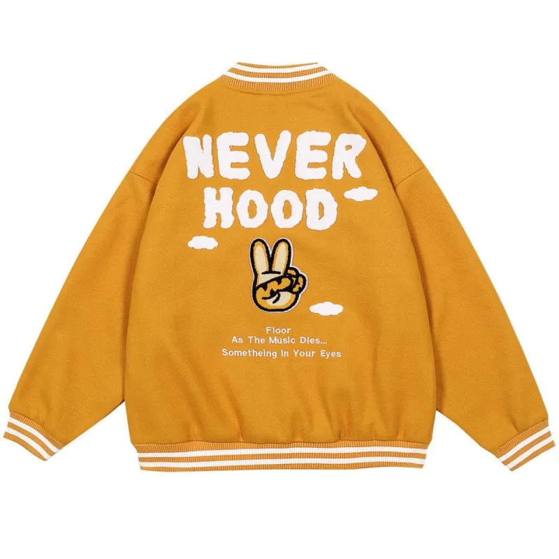 Flocking Embroidery Varsity Jacket sold by Yugen Theory