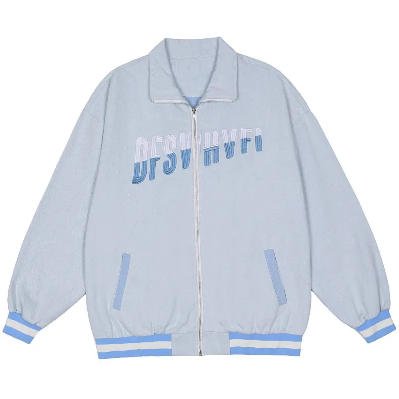 Letter Embroidery Varsity Jacket sold by Yugen Theory