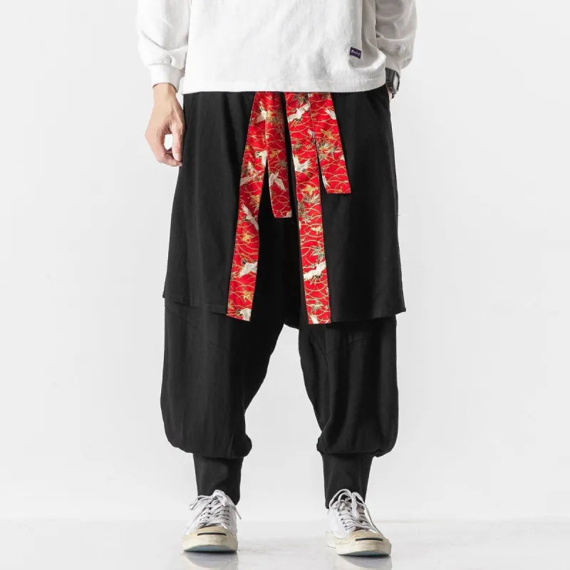 Red Ribbon Japanese Joggers sold by Yugen Theory