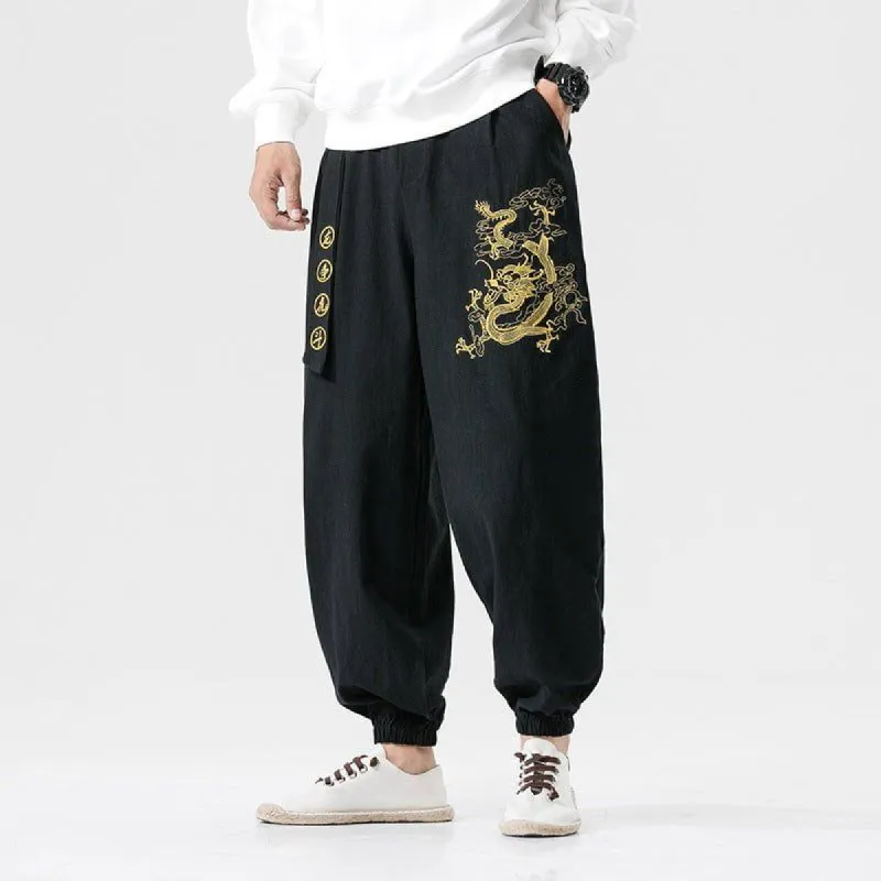 Black Dragon Tight End Japanese Pants sold by Yugen Theory