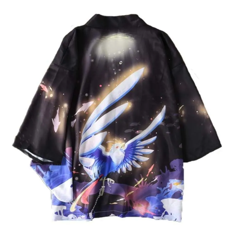 Blue Peng Haori Kimono Cardigan sold by Yugen Theory