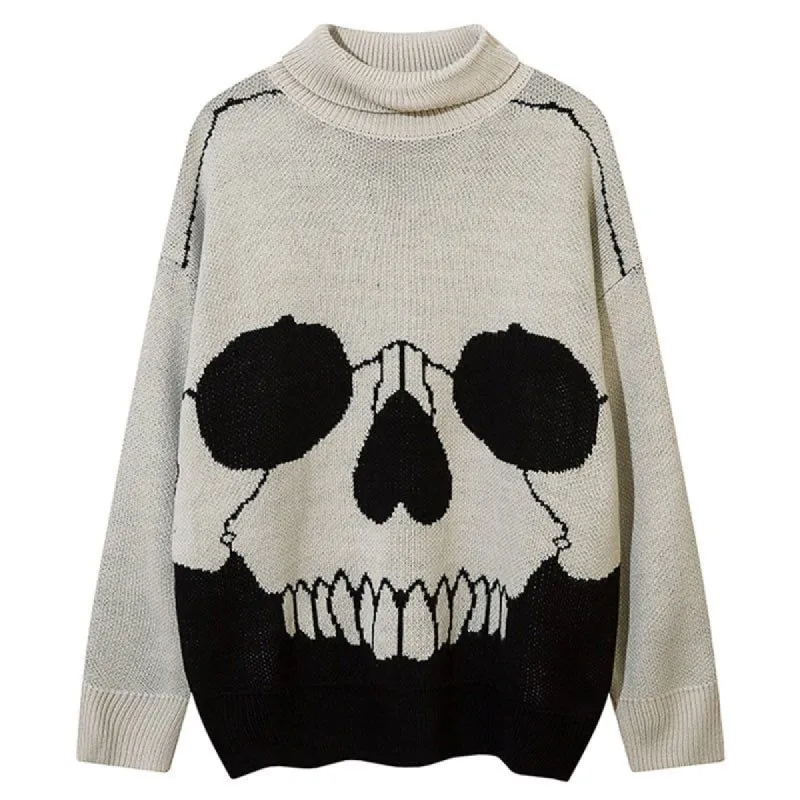 Turtleneck Sweater Skull Print sold by Yugen Theory