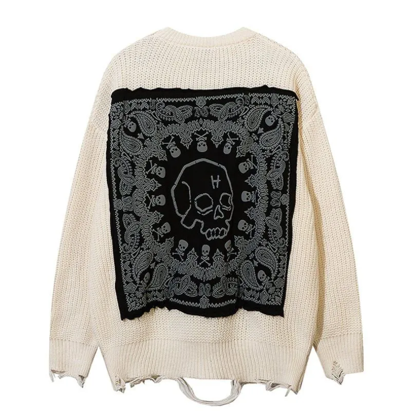 Distressed Sweater Bandana and Skull sold by Yugen Theory