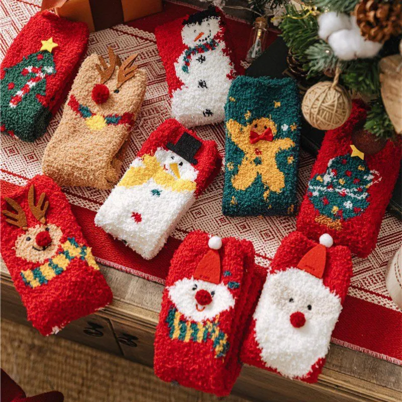 Fuzzy Christmas Crew Socks sold by Yugen Theory