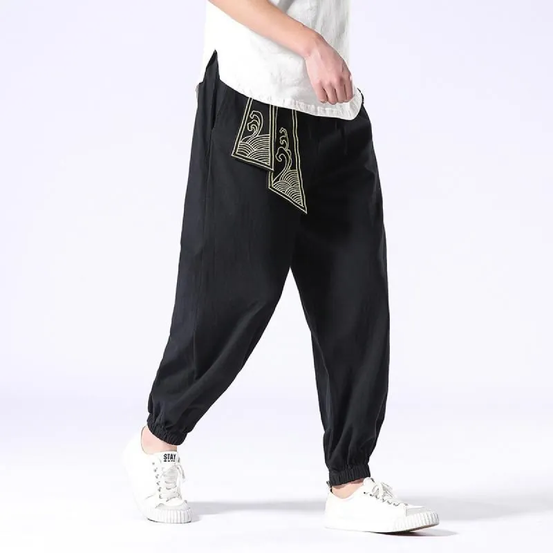 Ancient Style Black Tight End Japanese Pants sold by Yugen Theory
