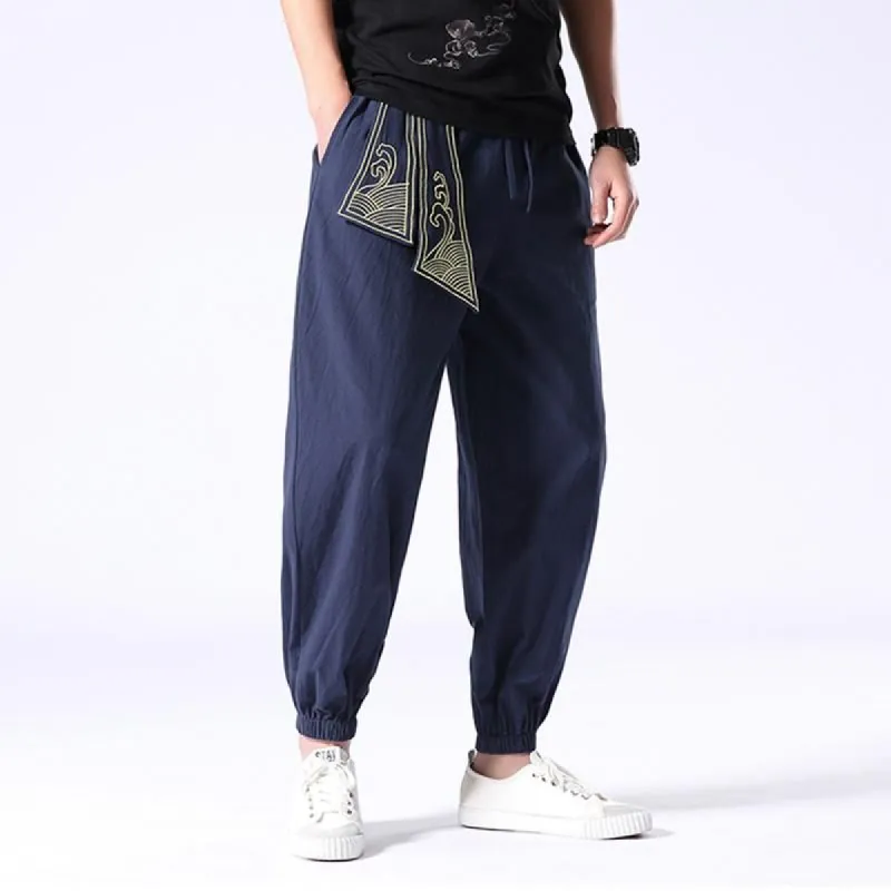 Ancient Style Blue Tight End Japanese Pants sold by Yugen Theory