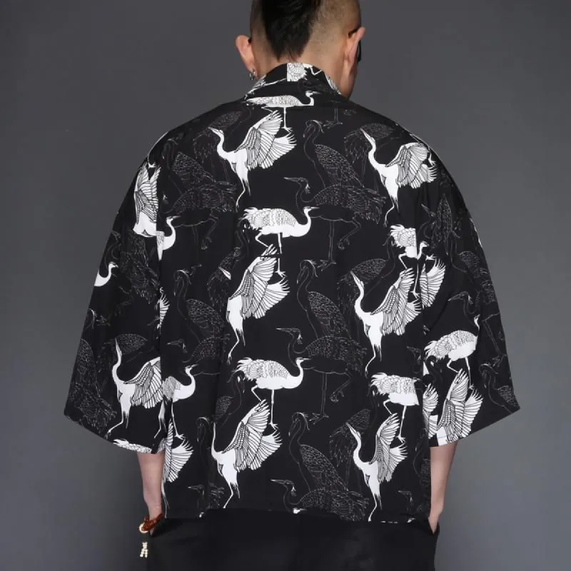 Flying Crane Kimono Cardigan Shirt sold by Yugen Theory