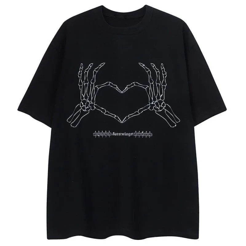 Oversize T-shirt Heart Skeleton sold by Yugen Theory