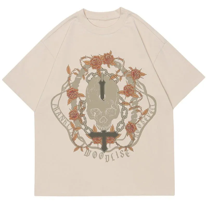 Gothic Punk T-shirt Rose Skull sold by Yugen Theory