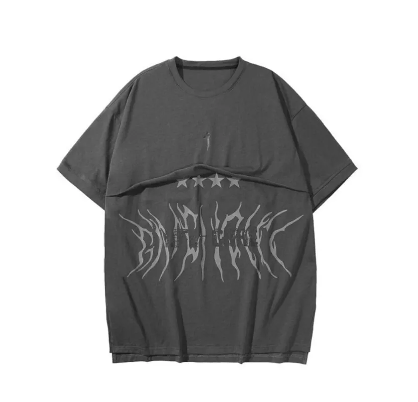 Raw Edge Gothic Print T-Shirt sold by Yugen Theory