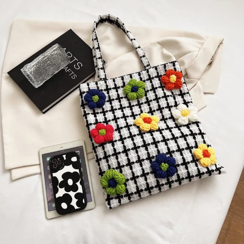 Checkerboard Shoulder Bag Flowers sold by Yugen Theory