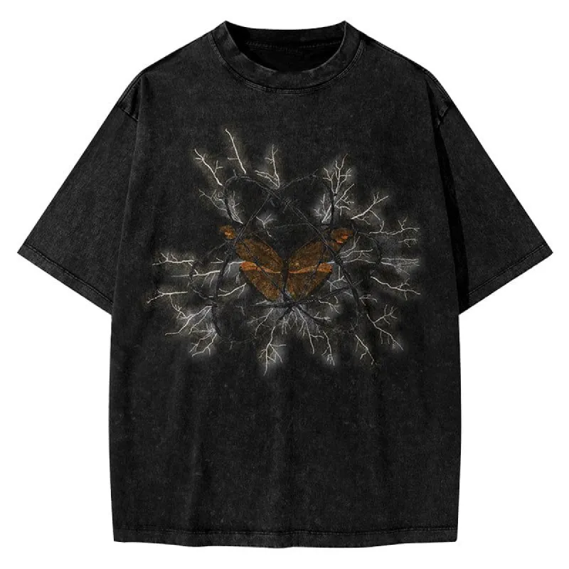 Washed T-shirt Thorn Butterfly sold by Yugen Theory