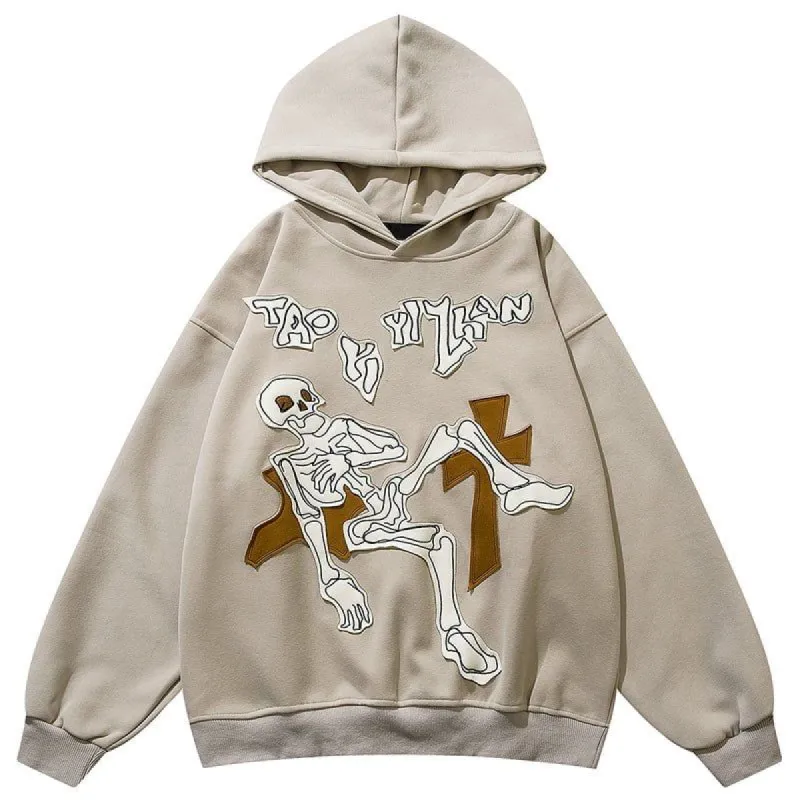 Casual Hoodie Injured Skeleton sold by Yugen Theory