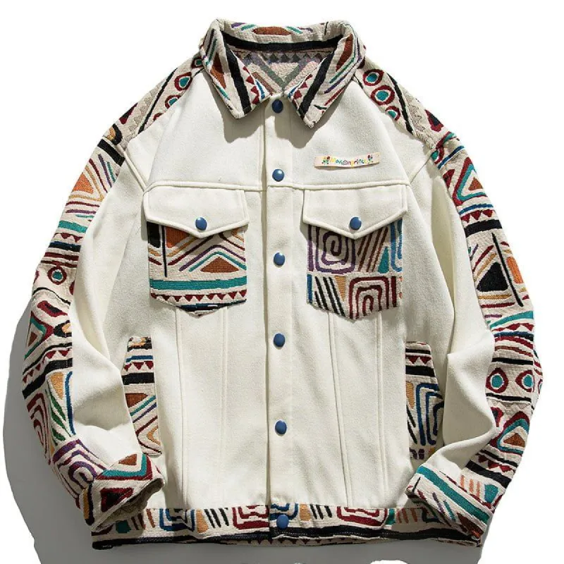Retro Jacket Ethnic Printing sold by Yugen Theory