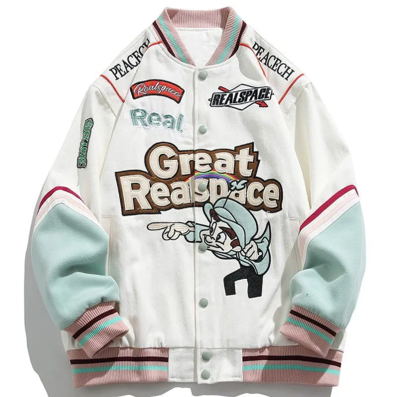 Baseball Jacket Embroidery Letter sold by Yugen Theory