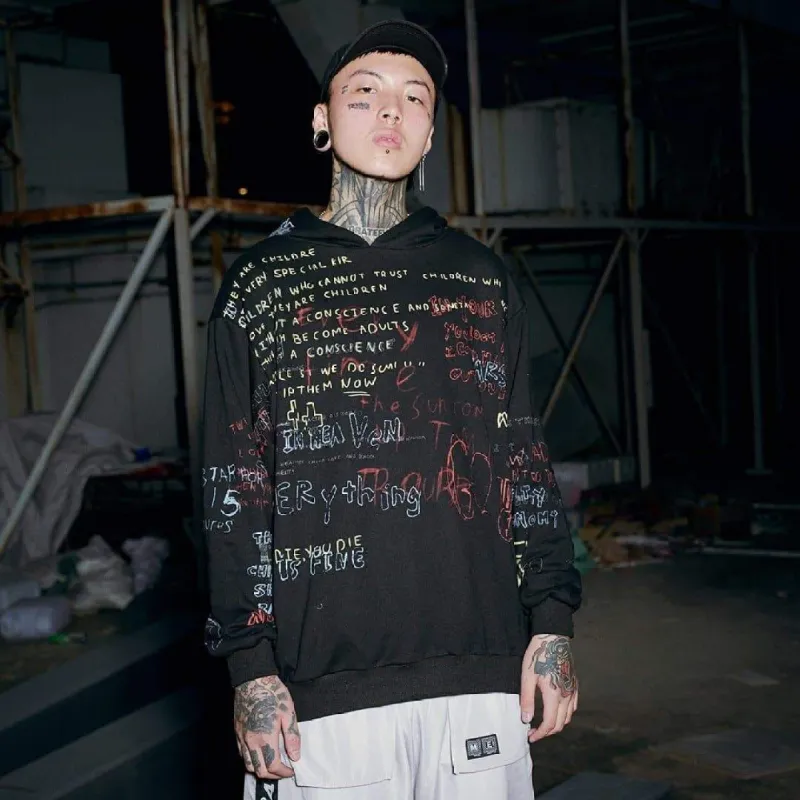 FUNNY Graffiti Cotton Hoodie sold by Yugen Theory