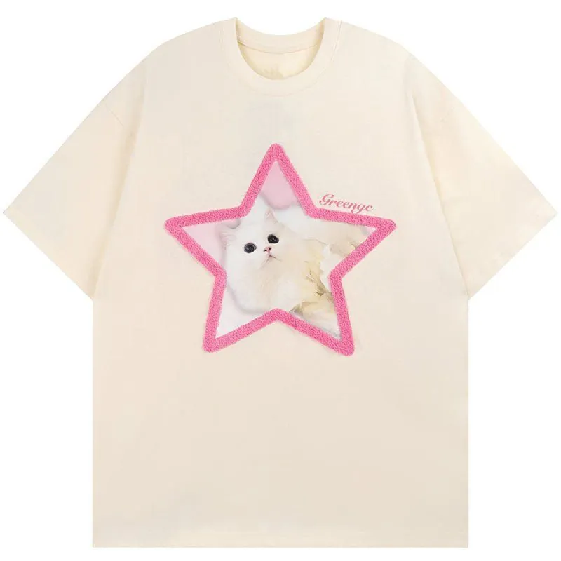 Cute Graphic T-shirt Star Cat sold by Yugen Theory