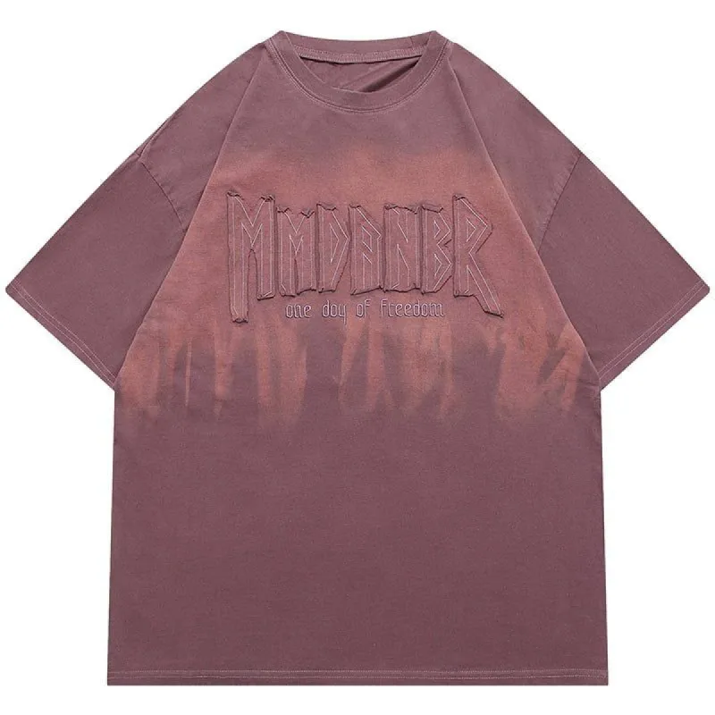 Gradient Wash T-shirt Letter Patch sold by Yugen Theory