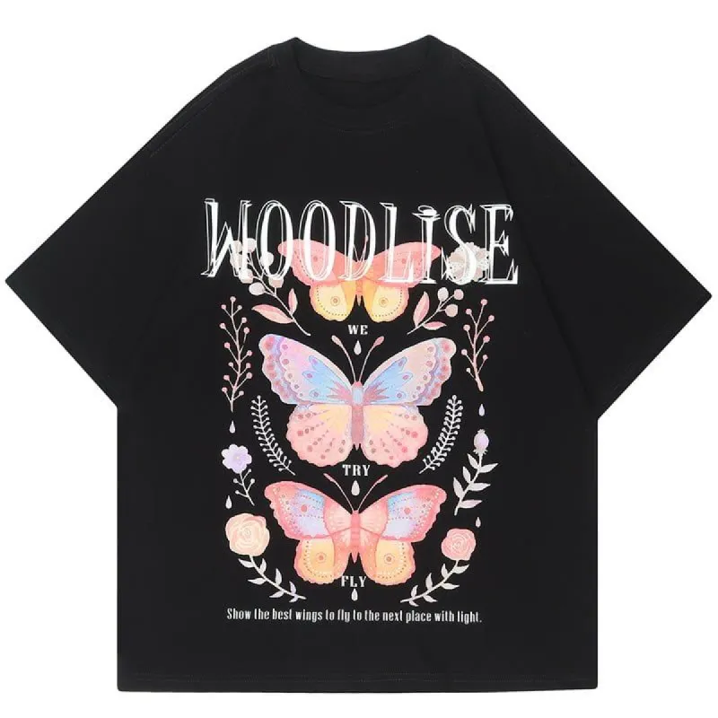 High Street T-shirt Colorful Butterfly sold by Yugen Theory