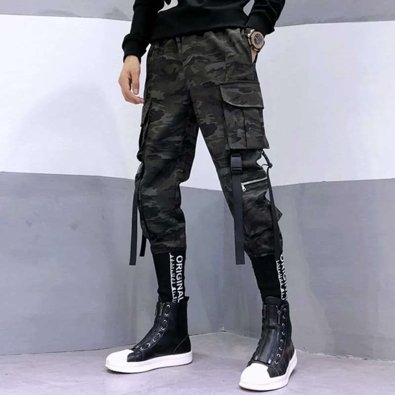 Embroidered Rib Ribbons Cargo Pants sold by Yugen Theory