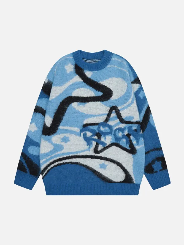 Collision Star Embroidery Sweater sold by Yugen Theory