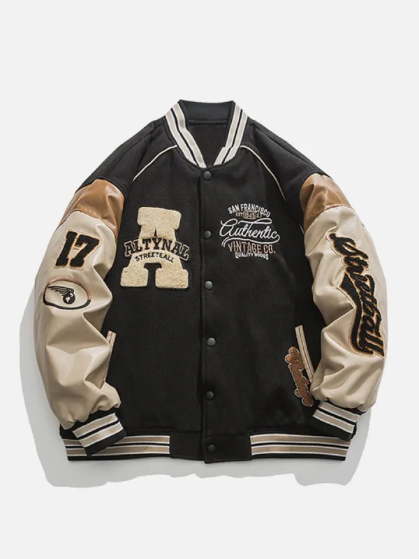 Contrast Stitching Thicken Varsity Jacket sold by Yugen Theory