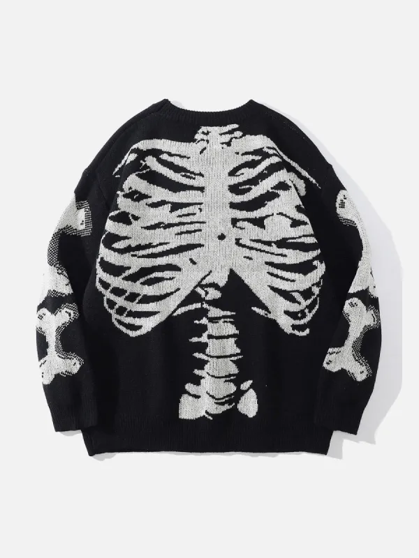 Skeleton Pattern Knit Sweater sold by Yugen Theory