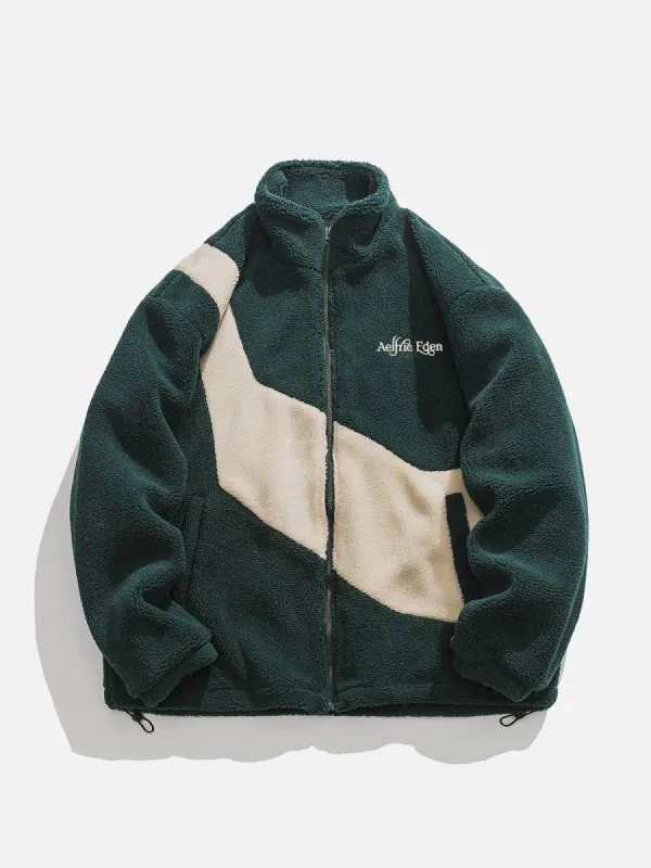 Patchwork Sherpa Coat sold by Yugen Theory