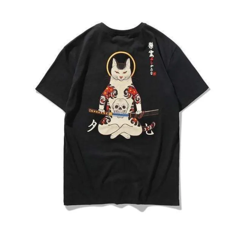 Samurai Cat T-Shirt sold by Yugen Theory