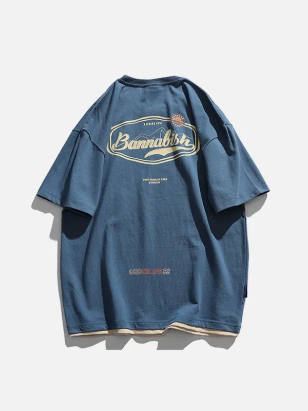 Small Mountains Letter Graphic T-Shirt sold by Yugen Theory