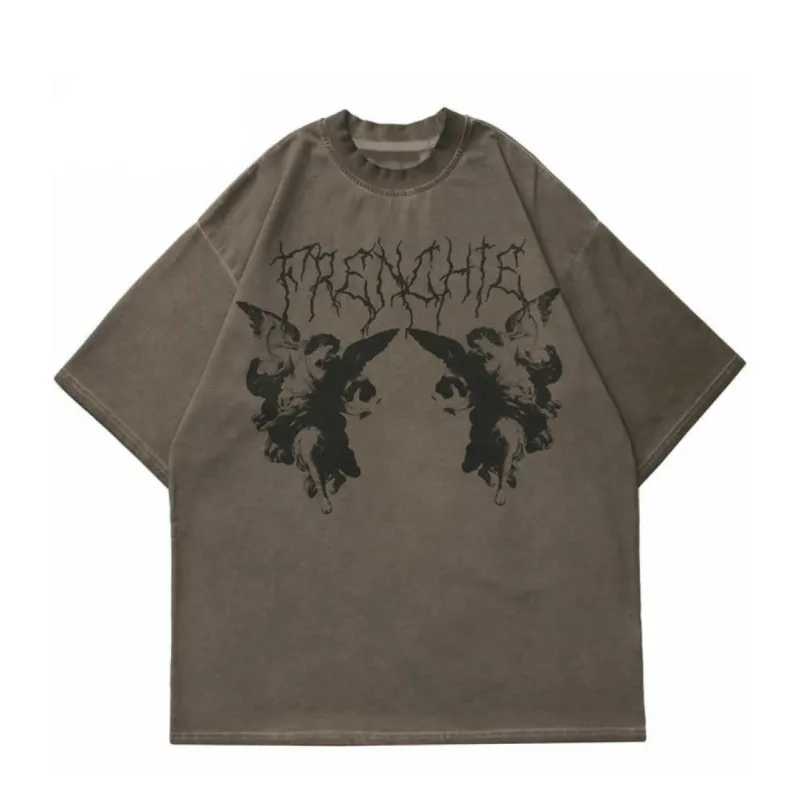 Gothic Angel Garment Dyed T-Shirt sold by Yugen Theory