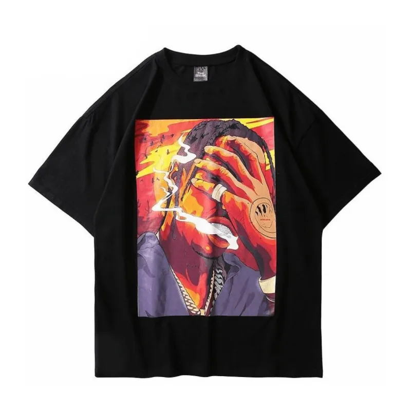 Smoking Rapper Graphic T-Shirt sold by Yugen Theory