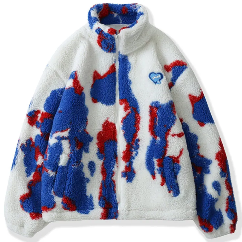 Love Label Tie Dye Sherpa Jacket sold by Yugen Theory