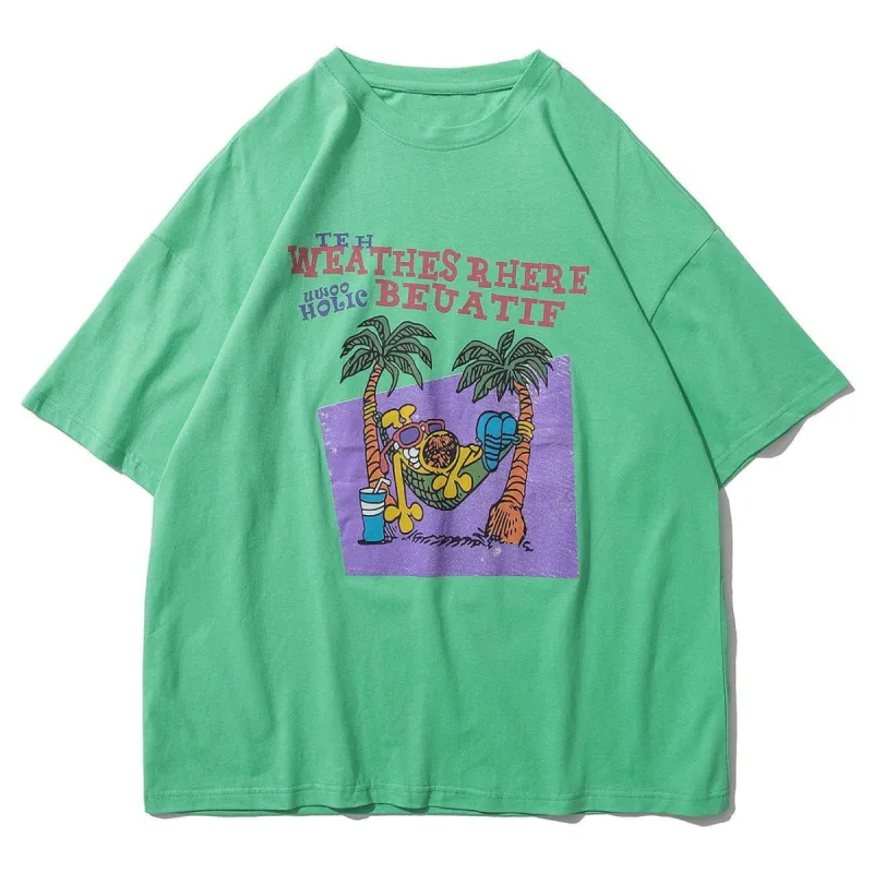 Beach Letter Graphic T-Shirt sold by Yugen Theory