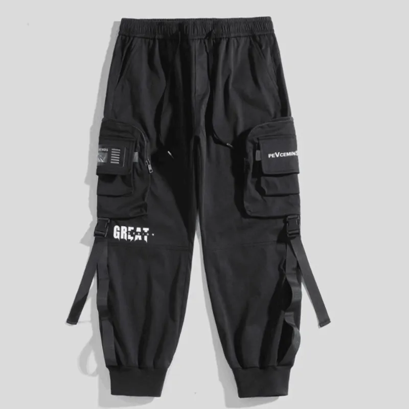 Function Buttons Ribbons Zipper Pockets Cargo Pants sold by Yugen Theory