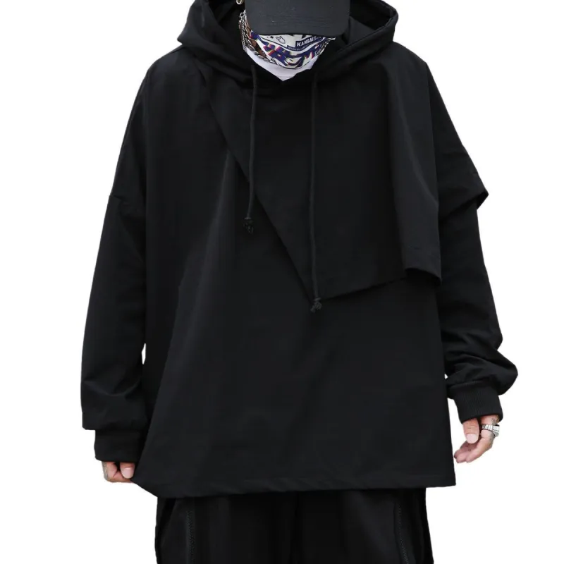 Dark Fake Two Irregular Oversized Hoodie sold by Yugen Theory