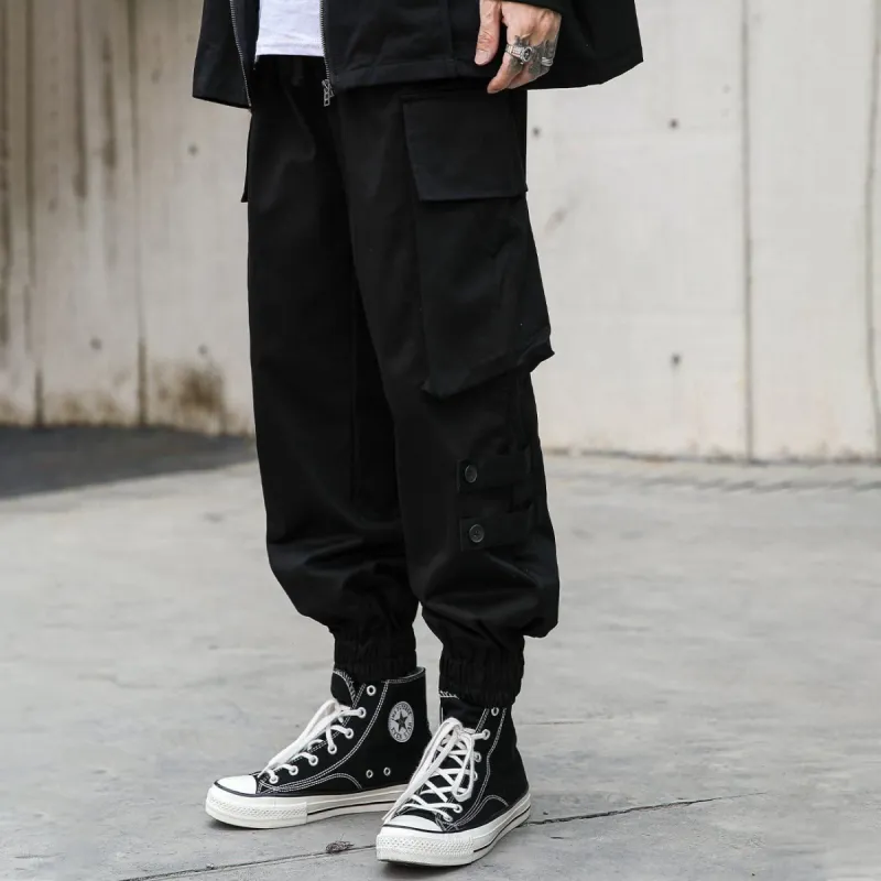 Dark Big Pockets Button Pants sold by Yugen Theory