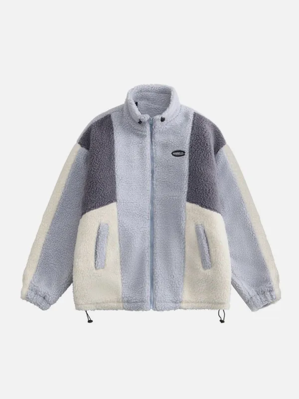 Colorblock Sherpa Winter Coat sold by Yugen Theory