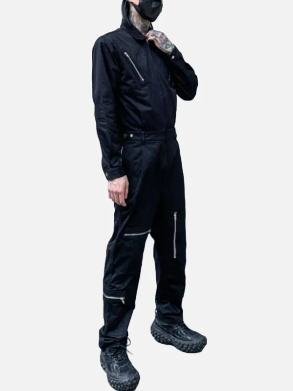 Irregular Multi Zipper Jumpsuit sold by Yugen Theory