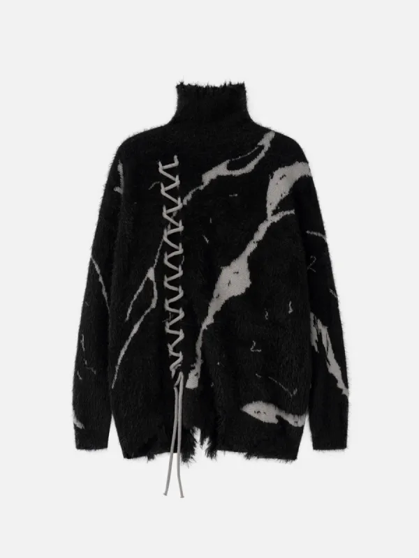 Tie-dye Bandage Turtleneck Sweater sold by Yugen Theory